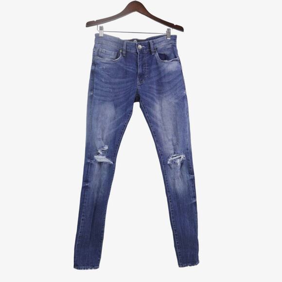 Jordan Craig Mens 32 X 34 Ross Skinny Jeans Distressed Blue - Picture 1 of 11